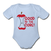 Good to the Core! Apple Food Pun Organic Short Sleeve Baby Bodysuit