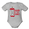 Good to the Core! Apple Food Pun Organic Short Sleeve Baby Bodysuit