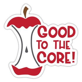 Good to the Core! Apple Food Pun Sticker