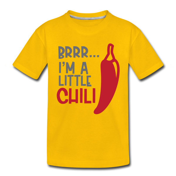 Brrr...I'm a Little Chili Food Pun Kids' Premium T-Shirt - sun yellow
