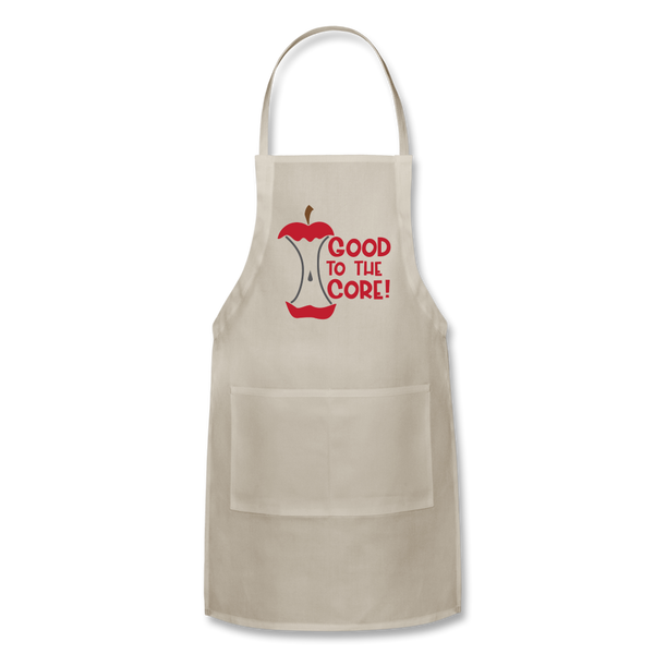 Good to the Core! Apple Food Pun Adjustable Apron - natural