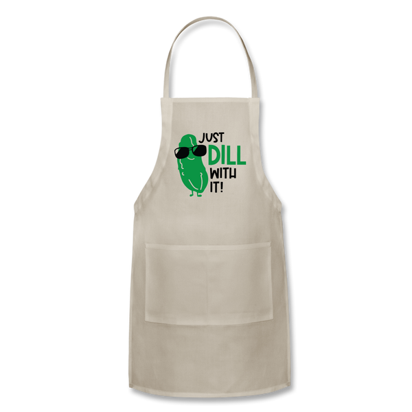 Just Dill with It! Pickle Food Pun Adjustable Apron - natural