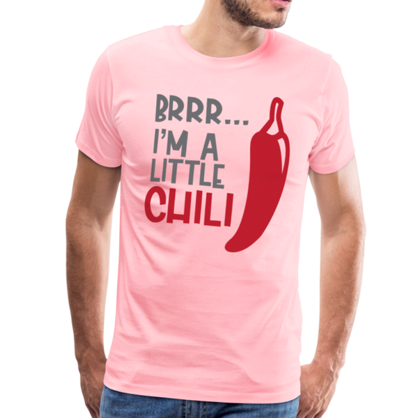 Brrr...I'm a Little Chili Food Pun Men's Premium T-Shirt - pink