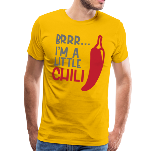 Brrr...I'm a Little Chili Food Pun Men's Premium T-Shirt - sun yellow