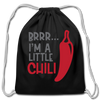 Brrr...I'm a Little Chili Food Pun Cotton Drawstring Bag - black