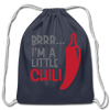 Brrr...I'm a Little Chili Food Pun Cotton Drawstring Bag - navy