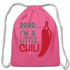 Brrr...I'm a Little Chili Food Pun Cotton Drawstring Bag - pink