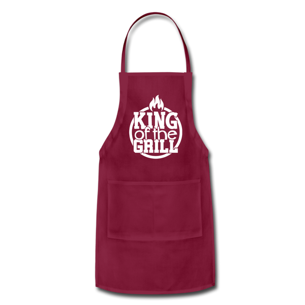 King of the Grill Father's Day BBQ Adjustable Apron - burgundy