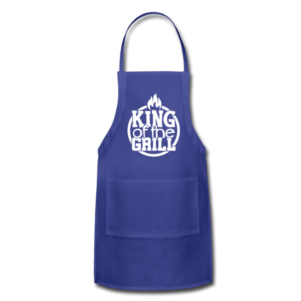 King of the Grill Father's Day BBQ Adjustable Apron - royal blue