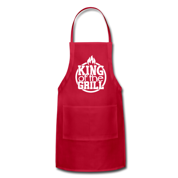 King of the Grill Father's Day BBQ Adjustable Apron - red