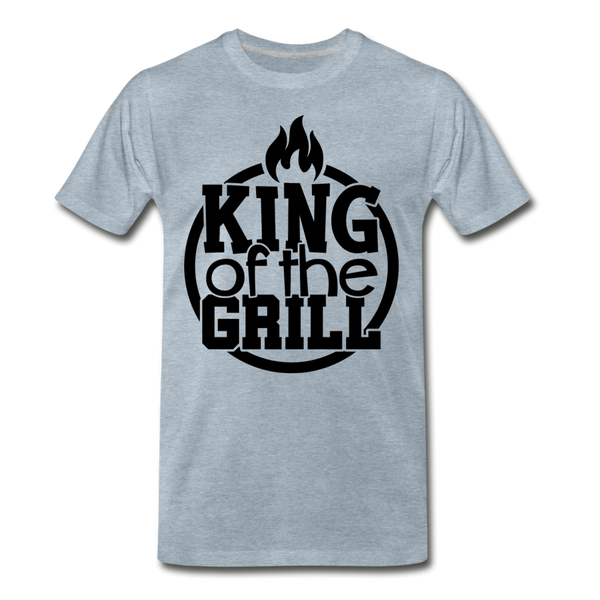 King of the Grill Father's Day BBQ Men's Premium T-Shirt - heather ice blue
