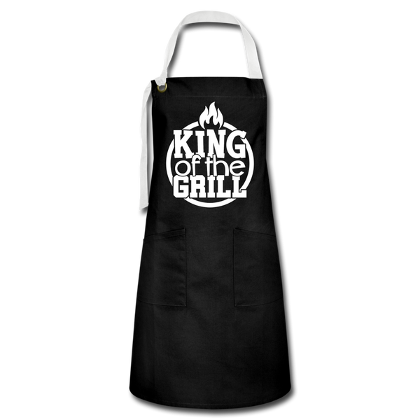 King of the Grill Father's Day BBQ Artisan Apron - black/white