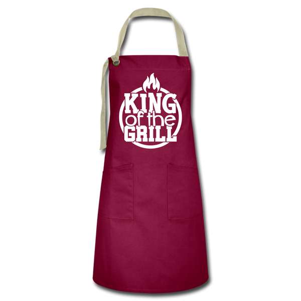 King of the Grill Father's Day BBQ Artisan Apron - burgundy/khaki