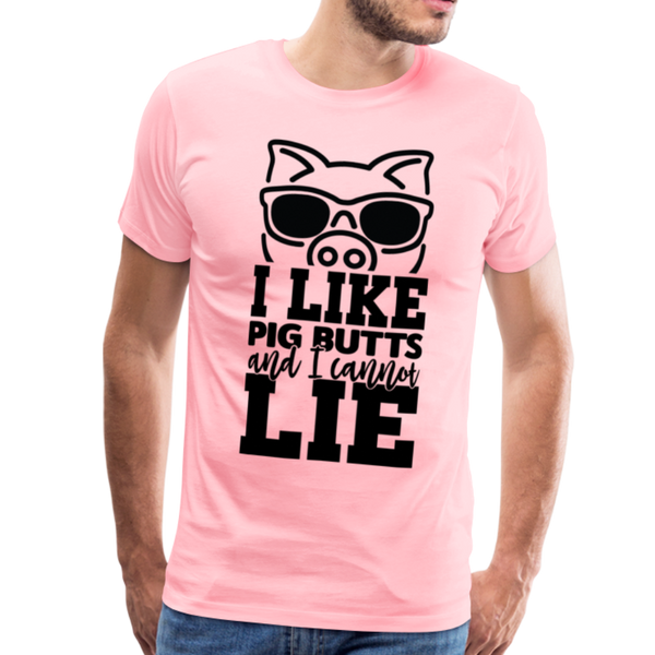 I Like Pig Butts and I Cannot Lie Funny BBQ Men's Premium T-Shirt - pink