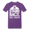 Stand Back Dad's Grilling Funny Father's Day Men's Premium T-Shirt - purple