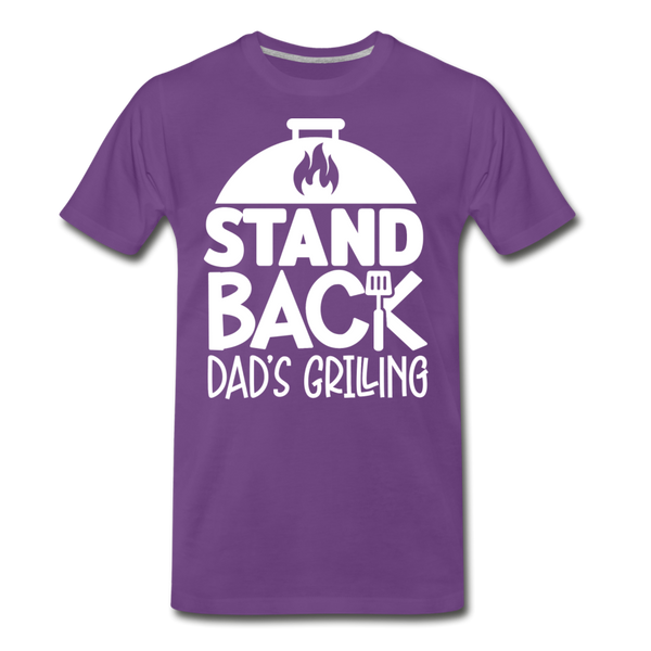 Stand Back Dad's Grilling Funny Father's Day Men's Premium T-Shirt - purple