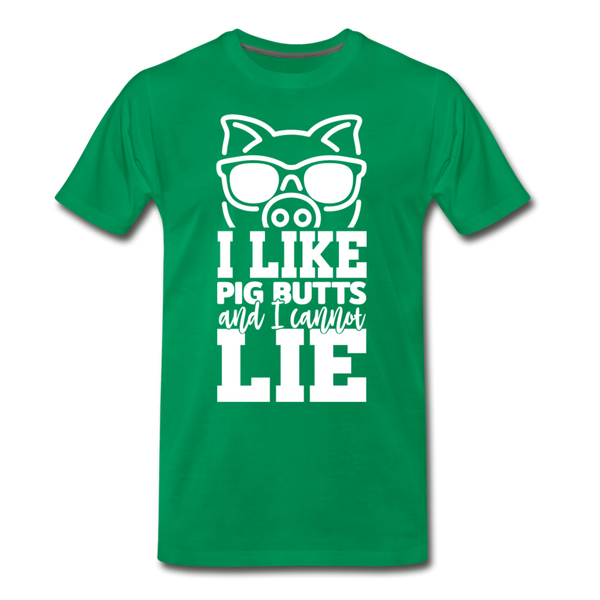 I Like Pig Butts and I Cannot Lie Funny BBQ Men's Premium T-Shirt - kelly green