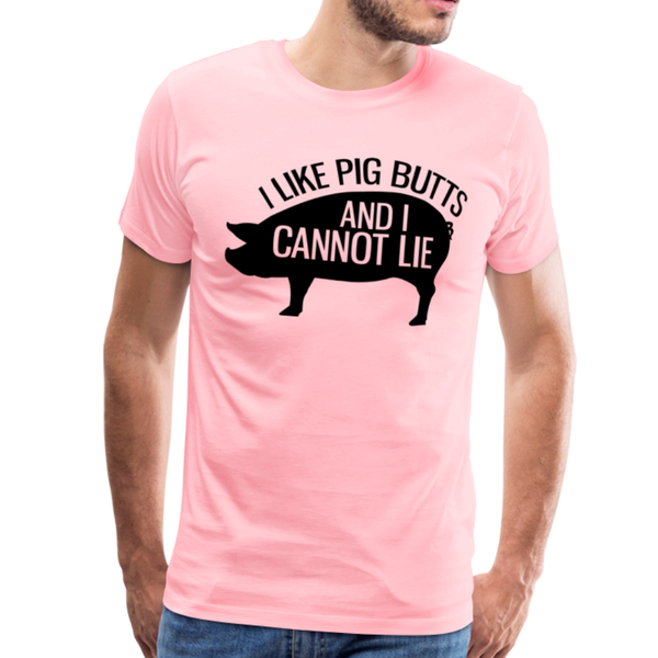I Like Pig Butts and I Cannot Lie Funny BBQ Men's Premium T-Shirt - pink