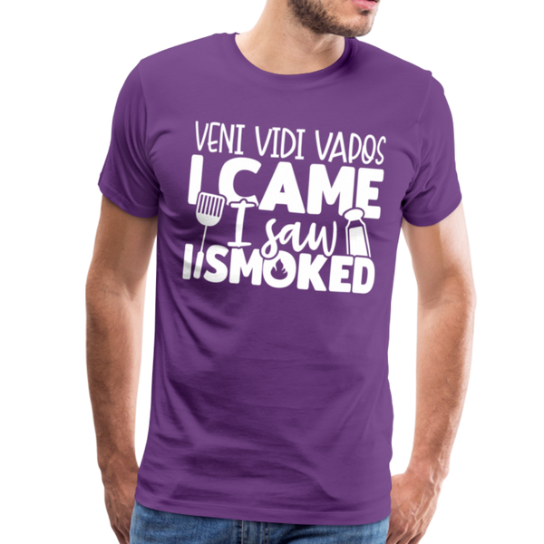 Veni Vidi Vapos I Came I Saw I Smoked: BBQ Smoker Men's Premium T-Shirt - purple