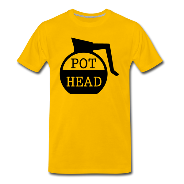 Pot Head Funny Coffee Men's Premium T-Shirt - sun yellow