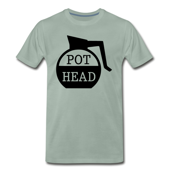 Pot Head Funny Coffee Men's Premium T-Shirt - steel green