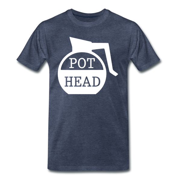 Pot Head Funny Coffee Men's Premium T-Shirt - heather blue