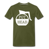 Pot Head Funny Coffee Men's Premium T-Shirt - olive green