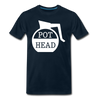 Pot Head Funny Coffee Men's Premium T-Shirt - deep navy