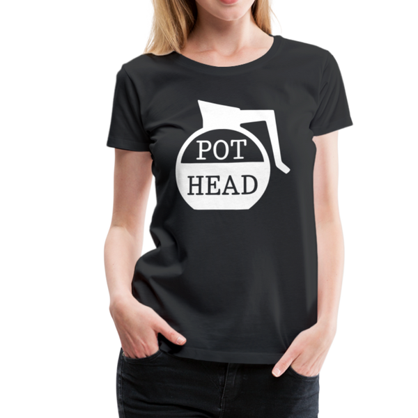 Pot Head Funny Coffee Women’s Premium T-Shirt - black