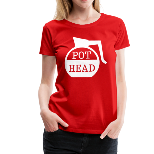 Pot Head Funny Coffee Women’s Premium T-Shirt - red