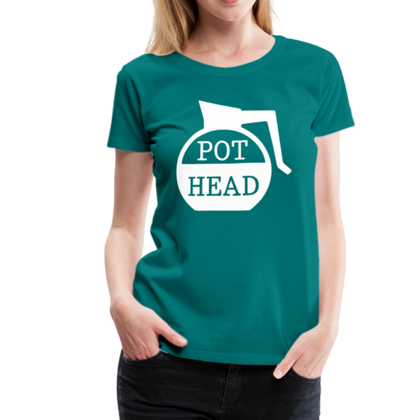 Pot Head Funny Coffee Women’s Premium T-Shirt - teal