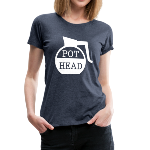 Pot Head Funny Coffee Women’s Premium T-Shirt - heather blue