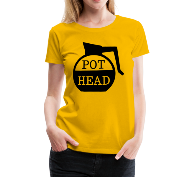 Pot Head Funny Coffee Women’s Premium T-Shirt - sun yellow