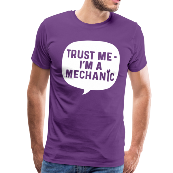 Trust Me I'm a Mechanic Funny Men's Premium T-Shirt - purple