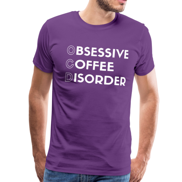 Funny Obsessive Coffee Disorder Men's Premium T-Shirt - purple