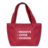 Funny Obsessive Coffee Disorder Lunch Bag - red