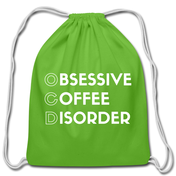 Funny Obsessive Coffee Disorder Cotton Drawstring Bag - clover