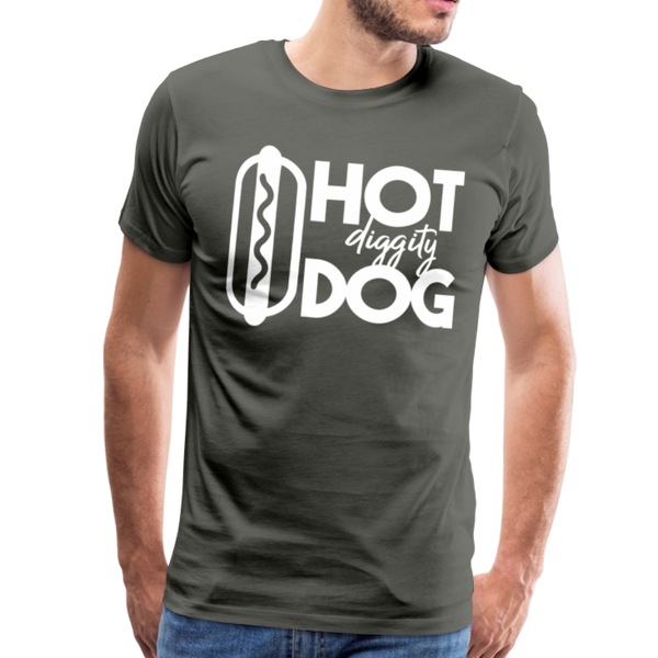 Hot Diggity Dog Funny Grilling Men's Premium T-Shirt - asphalt gray