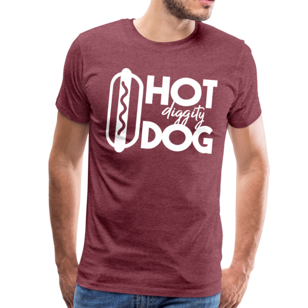 Hot Diggity Dog Funny Grilling Men's Premium T-Shirt - heather burgundy