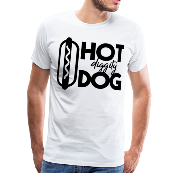 Hot Diggity Dog Funny Grilling Men's Premium T-Shirt - white