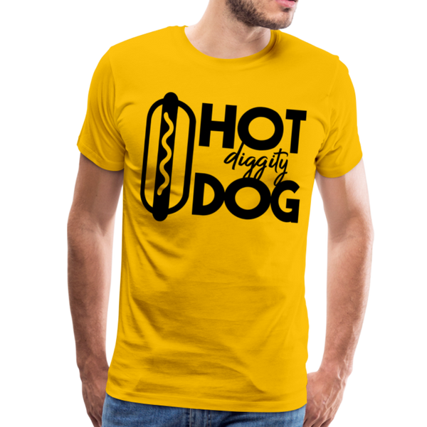 Hot Diggity Dog Funny Grilling Men's Premium T-Shirt - sun yellow