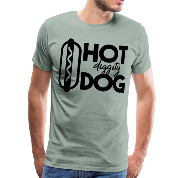 Hot Diggity Dog Funny Grilling Men's Premium T-Shirt - steel green