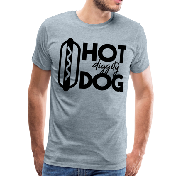 Hot Diggity Dog Funny Grilling Men's Premium T-Shirt - heather ice blue