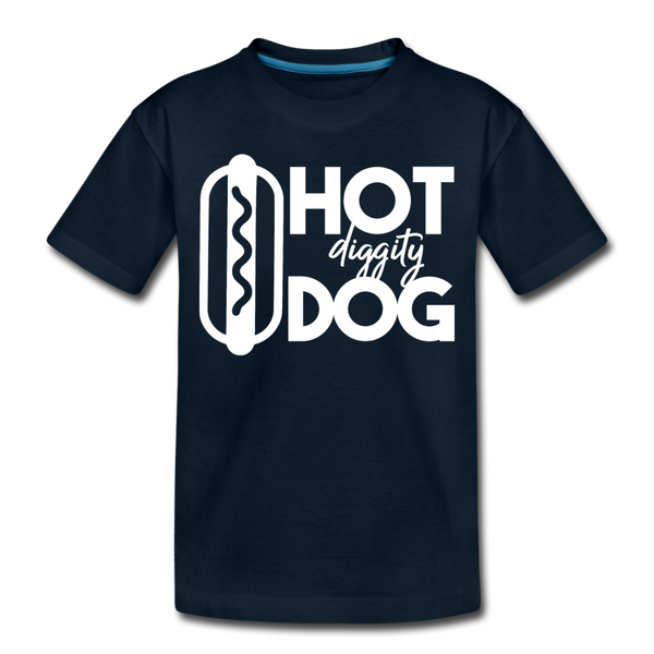 Hot Diggity Dog Funny Grilling Toddler Premium T-Shirt - deep navy