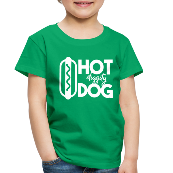 Hot Diggity Dog Funny Grilling Toddler Premium T-Shirt - kelly green