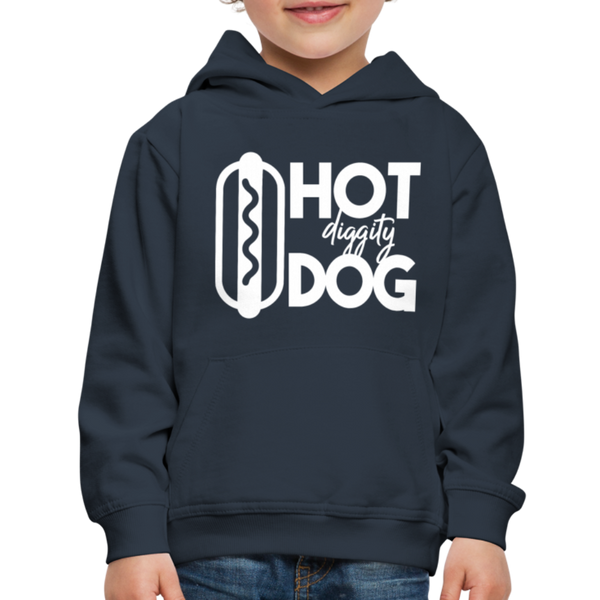 Hot Diggity Dog Funny Grilling Kids‘ Premium Hoodie - navy