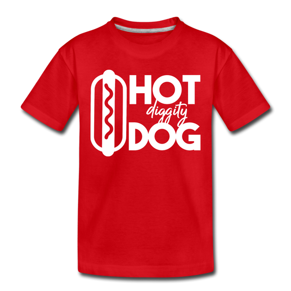 Hot Diggity Dog Funny Grilling Kids' Premium T-Shirt - red