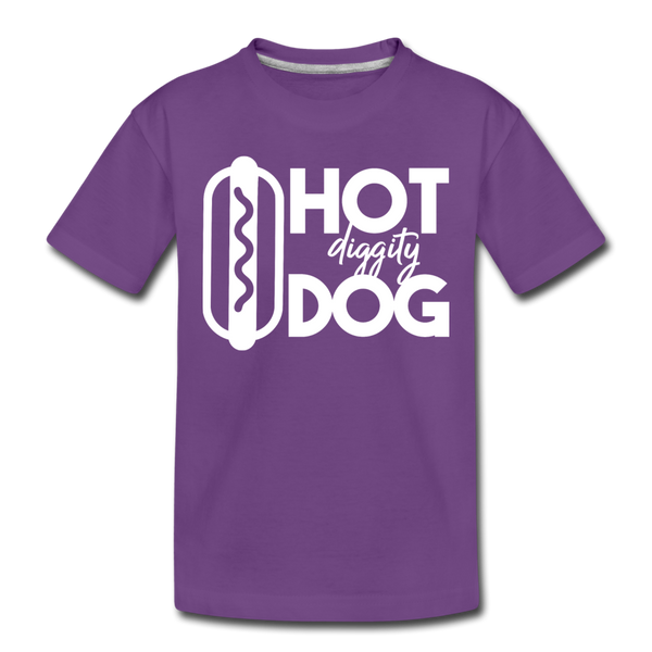 Hot Diggity Dog Funny Grilling Kids' Premium T-Shirt - purple