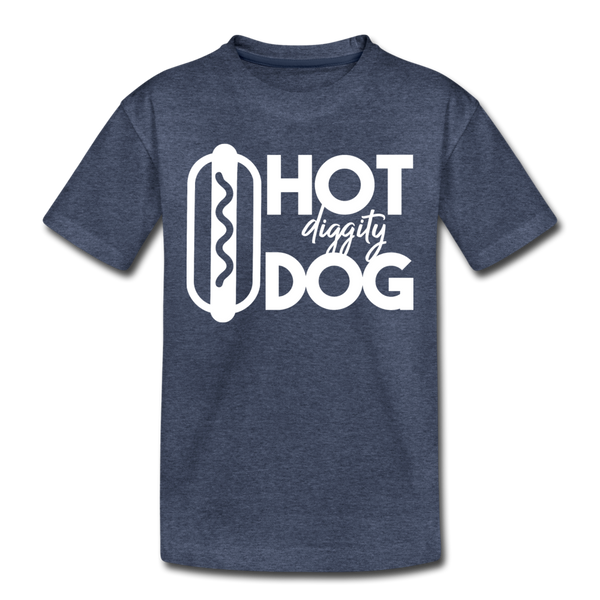 Hot Diggity Dog Funny Grilling Kids' Premium T-Shirt - heather blue