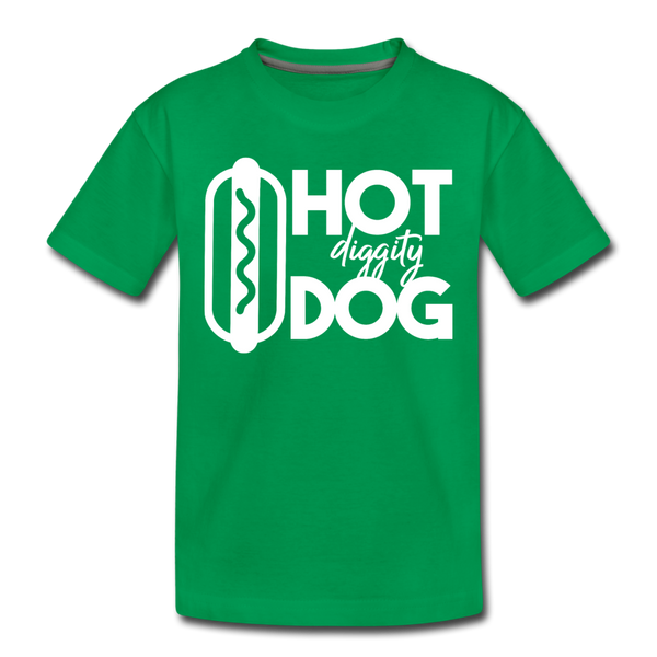 Hot Diggity Dog Funny Grilling Kids' Premium T-Shirt - kelly green
